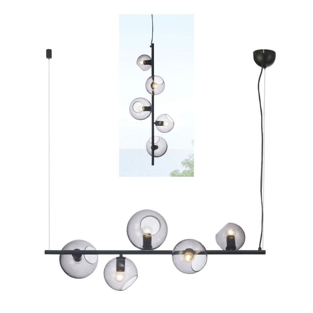 Oriel SINUS - 5 Light Vertical / Horizontal Bar Pendant-Oriel Lighting-Ozlighting.com.au