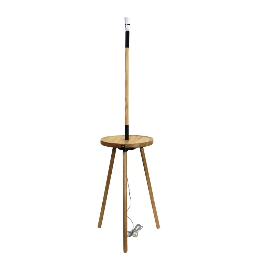 Oriel TOFT - Functional Timber Floor Lamp Base Only With USB Socket-Oriel Lighting-Ozlighting.com.au