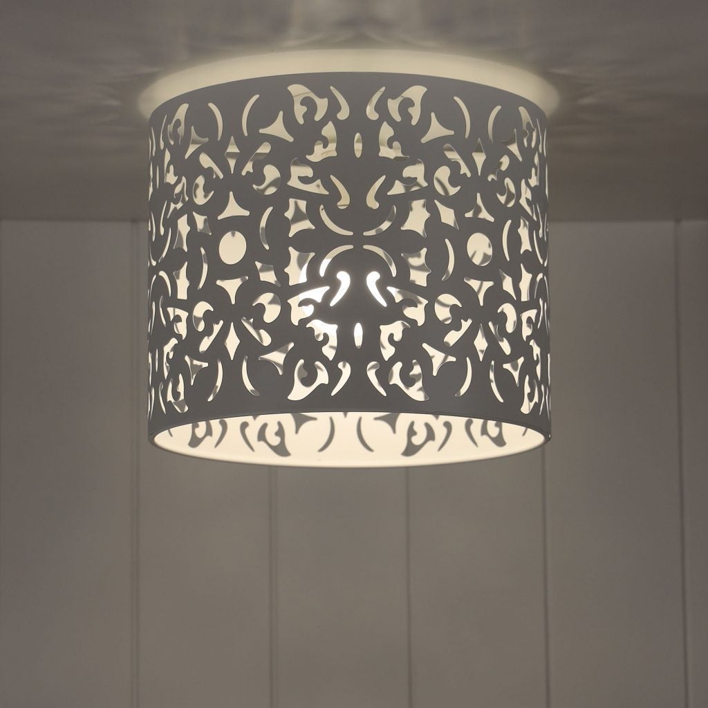 Oriel VICKY - DIY Batten Fix Holder Cover 1 Light Laser Cut Metal Ceiling Light Shade Only-Oriel Lighting-Ozlighting.com.au