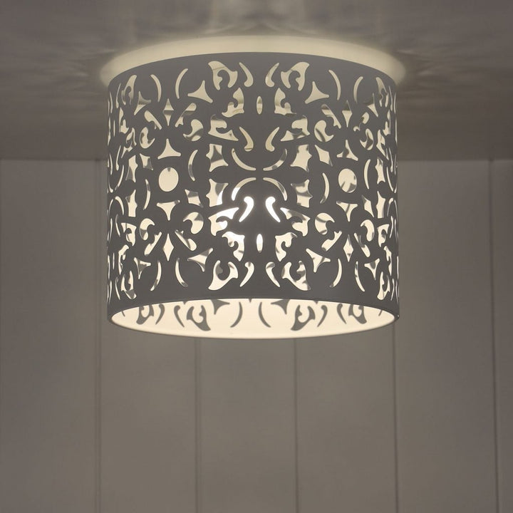 Oriel VICKY - DIY Batten Fix Holder Cover 1 Light Laser Cut Metal Ceiling Light Shade Only-Oriel Lighting-Ozlighting.com.au