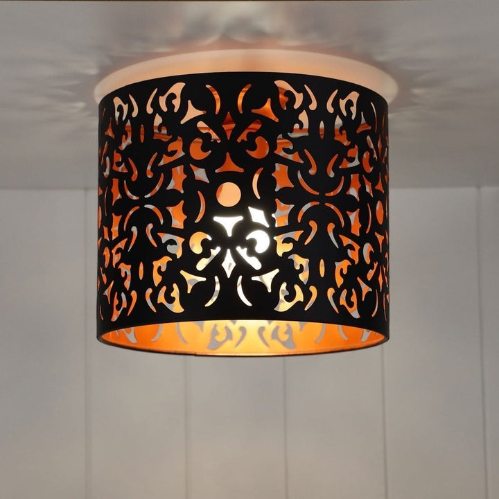 Oriel VICKY - DIY Batten Fix Holder Cover 1 Light Laser Cut Metal Ceiling Light Shade Only-Oriel Lighting-Ozlighting.com.au