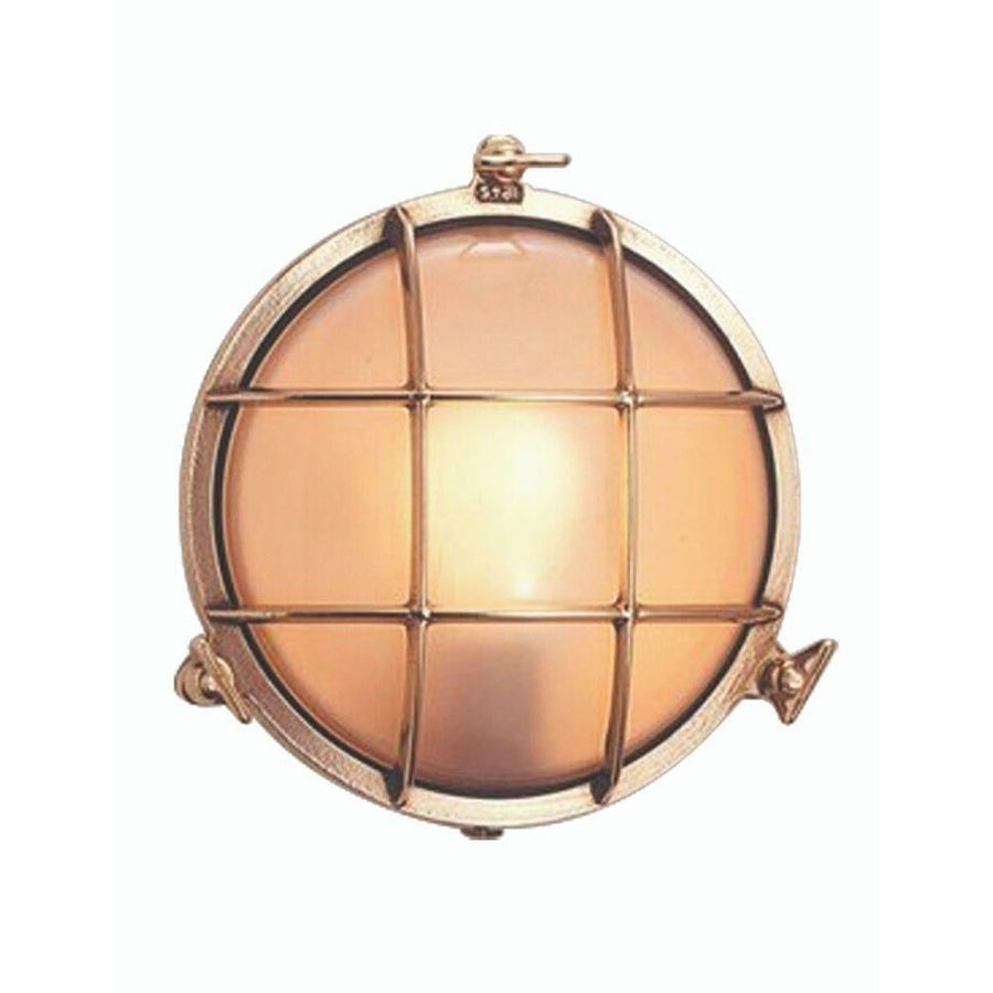 Seaside Lighting EDEN - Large Round Cage Bunker Light IP54 Solid Brass-Seaside Lighting-Ozlighting.com.au