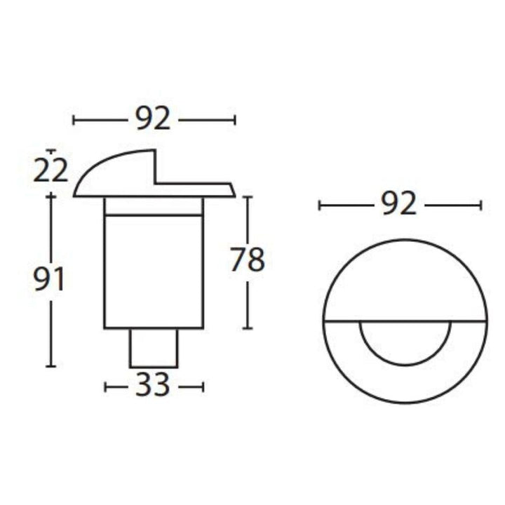 Seaside Lighting FLINDERS/HYAMS - Round Recessed Eyelid LED Steplight IP65 12V - DRIVER REQUIRED-Seaside Lighting-Ozlighting.com.au