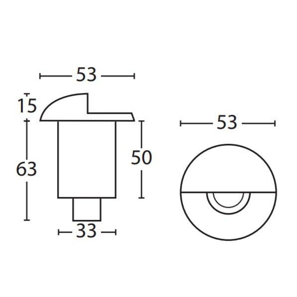 Seaside Lighting TORAKINA/NARRABEEN - Round 1W Recessed Eyelid LED Steplight 12V - 3000K-Seaside Lighting-Ozlighting.com.au