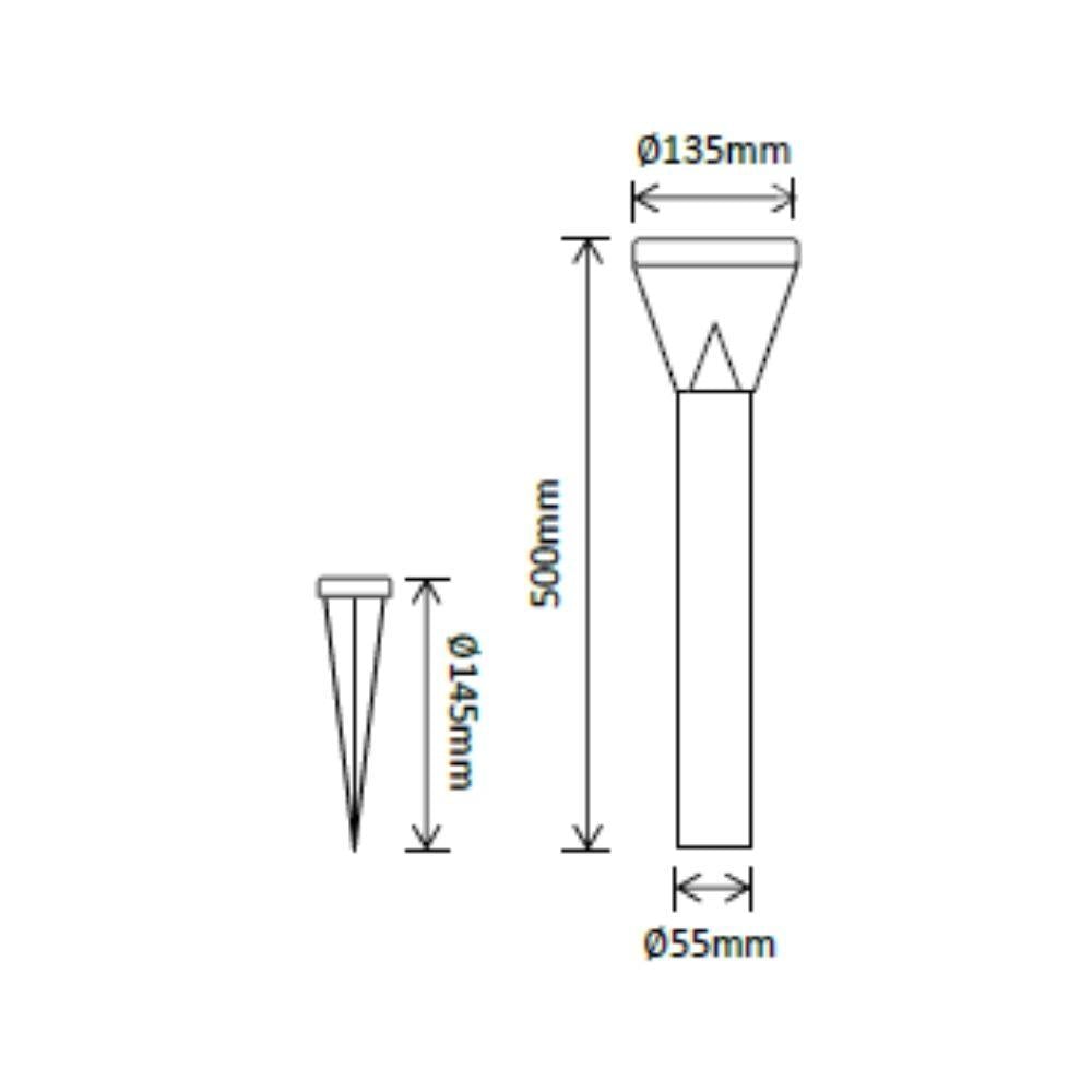 Solar Lighting Direct SLDBL0026 - Solar Powered 2 Pack 1W LED IP44 Polycarbonate Bollard Spike Light Kit Black - 3000K-Solar Lighting Direct-Ozlighting.com.au