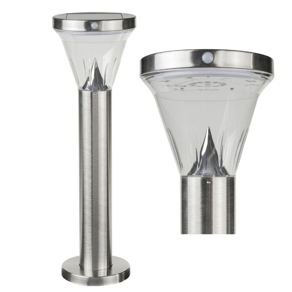 Solar Lighting Direct SLDBL0026/27 - Solar Powered 2.6W LED IP44 Bollard Spike Light With Sensor Stainless Steel - 3000K-Solar Lighting Direct-Ozlighting.com.au