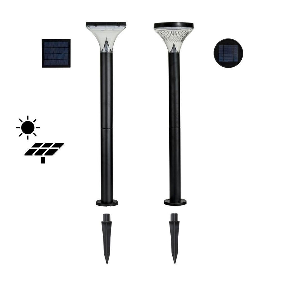 Solar Lighting Direct SLDBL0093/94 - Solar Powered 2.4W LED IP44 Polycarbonate Bollard Spike Light Black - 5000K-Solar Lighting Direct-Ozlighting.com.au