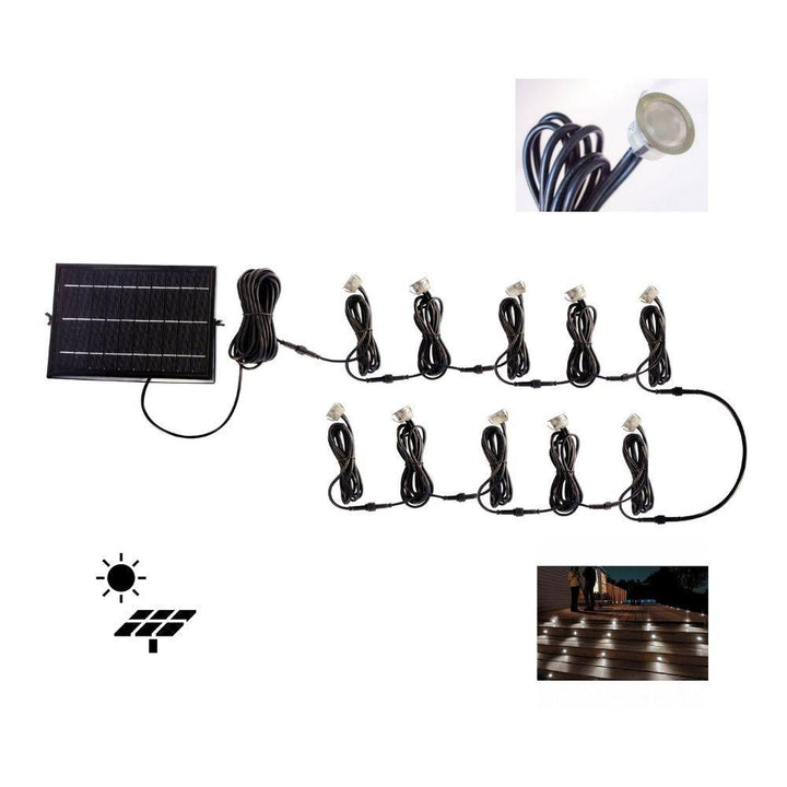 Solar Lighting Direct SLDDLK-10 - Solar Powered 10 Pack LED Deck Light IP65 Plug'n'Play DIY Kit 3000K-Solar Lighting Direct-Ozlighting.com.au