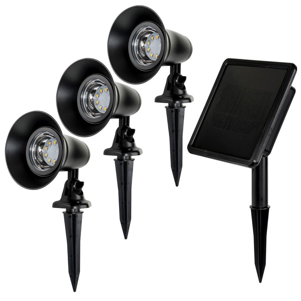 Solar Lighting Direct SLDGSK0054 - Solar Powered 3 Pack LED Portable Garden Spike Light Kit With Remote Solar Panel IP44 3000K-Solar Lighting Direct-Ozlighting.com.au