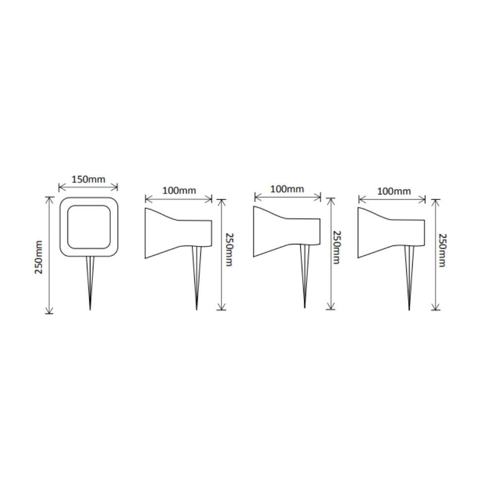 Solar Lighting Direct SLDGSK0054 - Solar Powered 3 Pack LED Portable Garden Spike Light Kit With Remote Solar Panel IP44 3000K-Solar Lighting Direct-Ozlighting.com.au