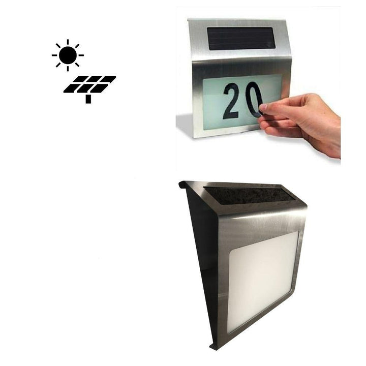 Solar Lighting Direct SLDIHN1 - Solar Powered IP44 LED Exterior Illuminated House Number Wall Light-Solar Lighting Direct-Ozlighting.com.au