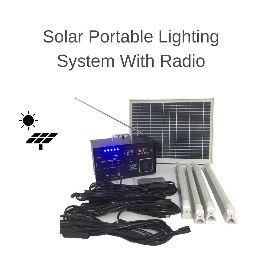 Solar Lighting Direct SLDPLSFM-10W - Solar Powered 10W Portable Lighting System With Radio And Remote-Solar Lighting Direct-Ozlighting.com.au