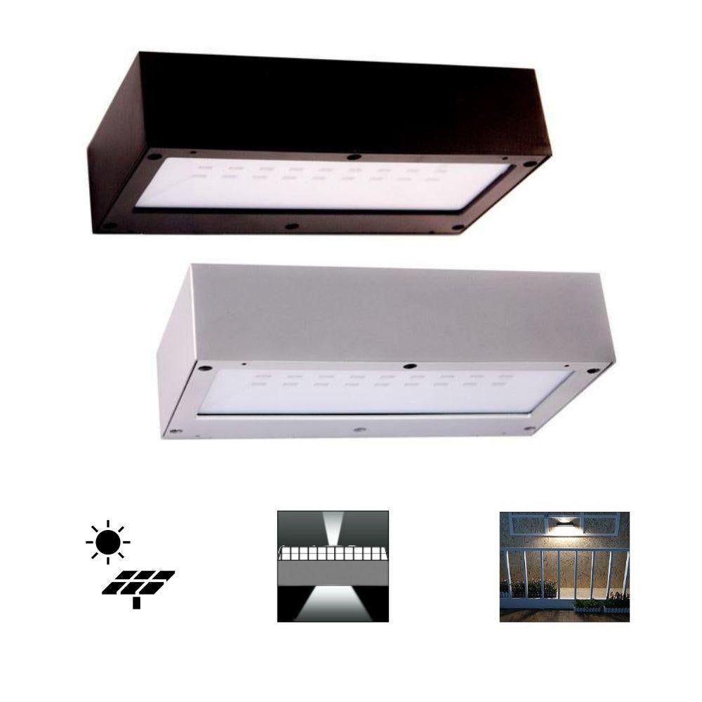 Solar Lighting Direct SLDWL228 - Solar Powered 3.8W LED Modern Exterior Up/Down Wall Light IP44 3000K-Solar Lighting Direct-Ozlighting.com.au