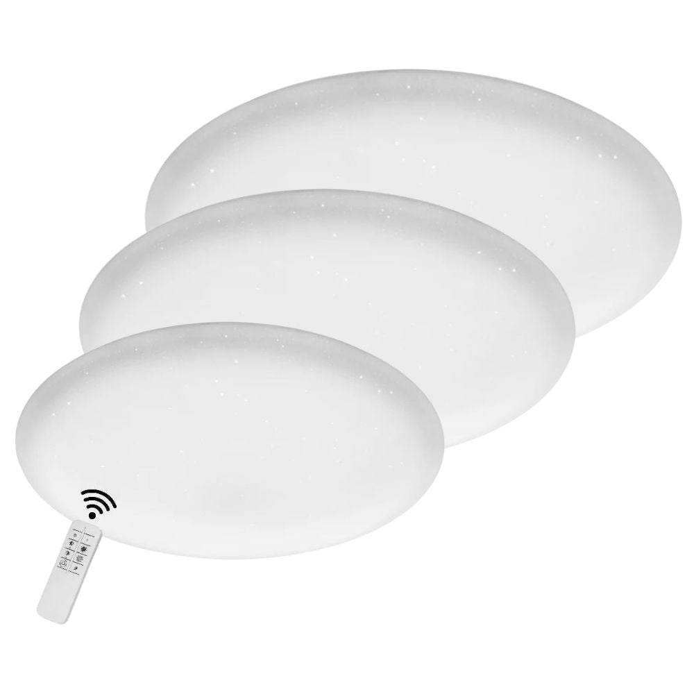 Telbix BLISS 60/77/97 - 50W/80W LED Tri-Colour RF Dimmable Large 60cm/77cm//97cm Oyster Ceiling Light IP20-Telbix-Ozlighting.com.au