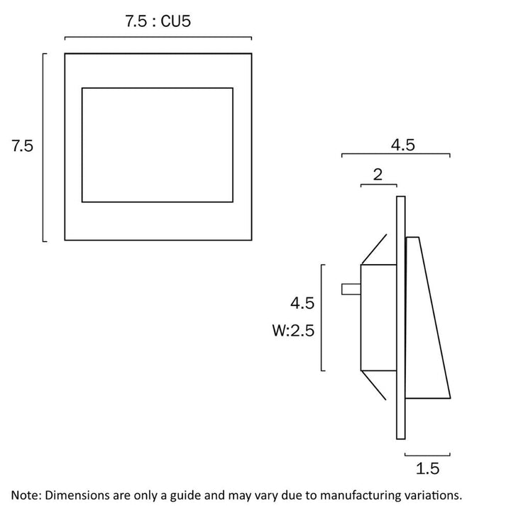 Telbix BREA - 3W LED Indoor Square Semi-Recessed Stair Steplight IP20-Telbix-Ozlighting.com.au