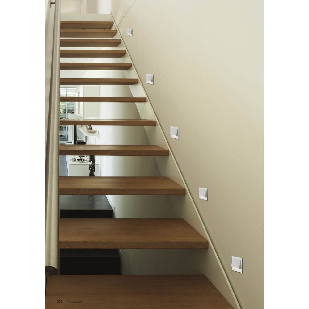 Telbix BREA - 3W LED Indoor Square Semi-Recessed Stair Steplight IP20-Telbix-Ozlighting.com.au