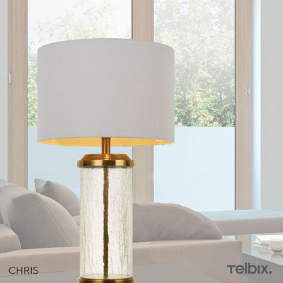 Telbix CHRIS - Textured Glass Table Lamp-Telbix-Ozlighting.com.au