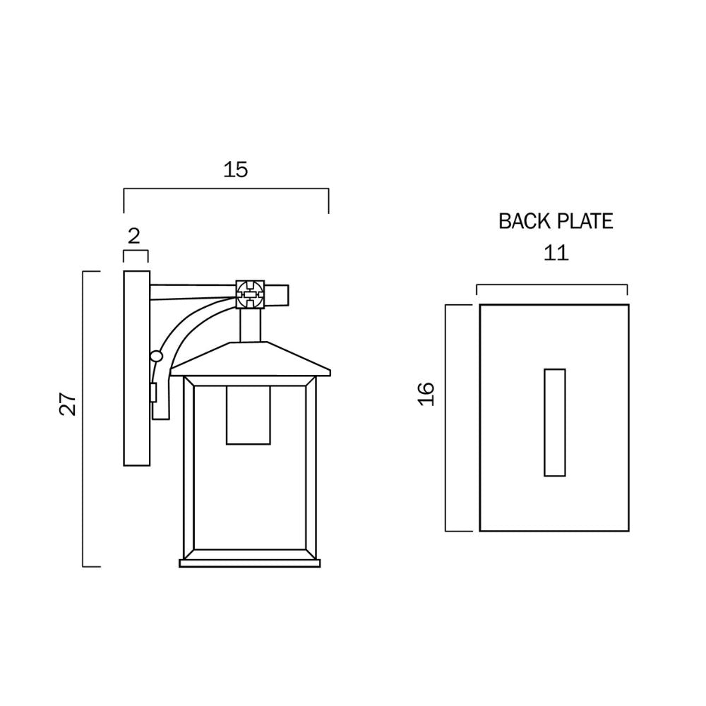 Telbix COBY 15 - Modern Exterior Wall Bracket Coach Light IP43-Telbix-Ozlighting.com.au