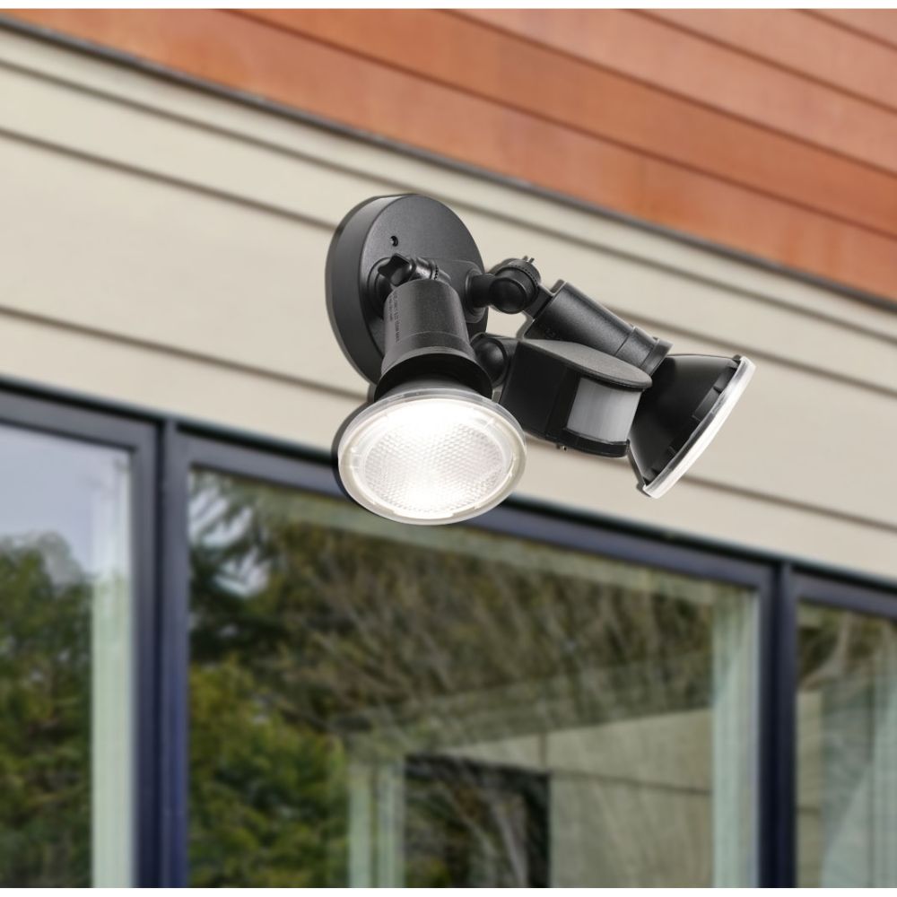 Telbix COMET 2 - 20W LED PAR20 Twin Head Exterior Spot Light With Sensor IP44 - 5000K-Telbix-Ozlighting.com.au