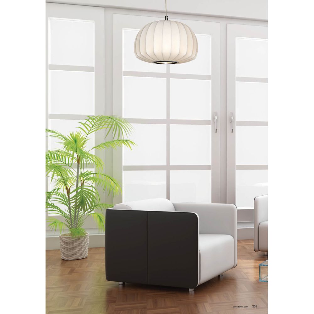 Telbix COOTE 35/50 - 1 Light Fabric Pendant-Telbix-Ozlighting.com.au