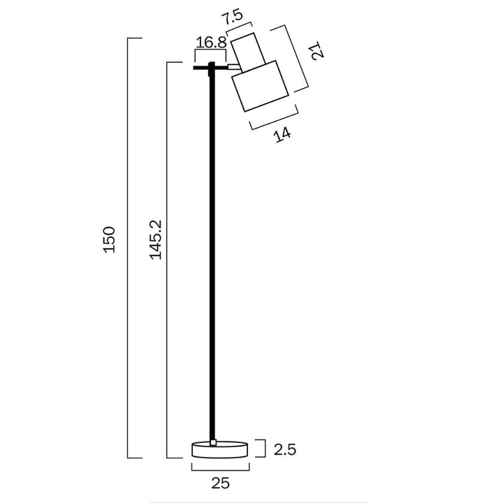 Telbix CROSET - 25W Floor Lamp-Telbix-Ozlighting.com.au