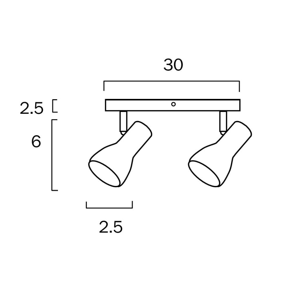 Telbix CURTIS - 2 Light Spot Bar-Telbix-Ozlighting.com.au