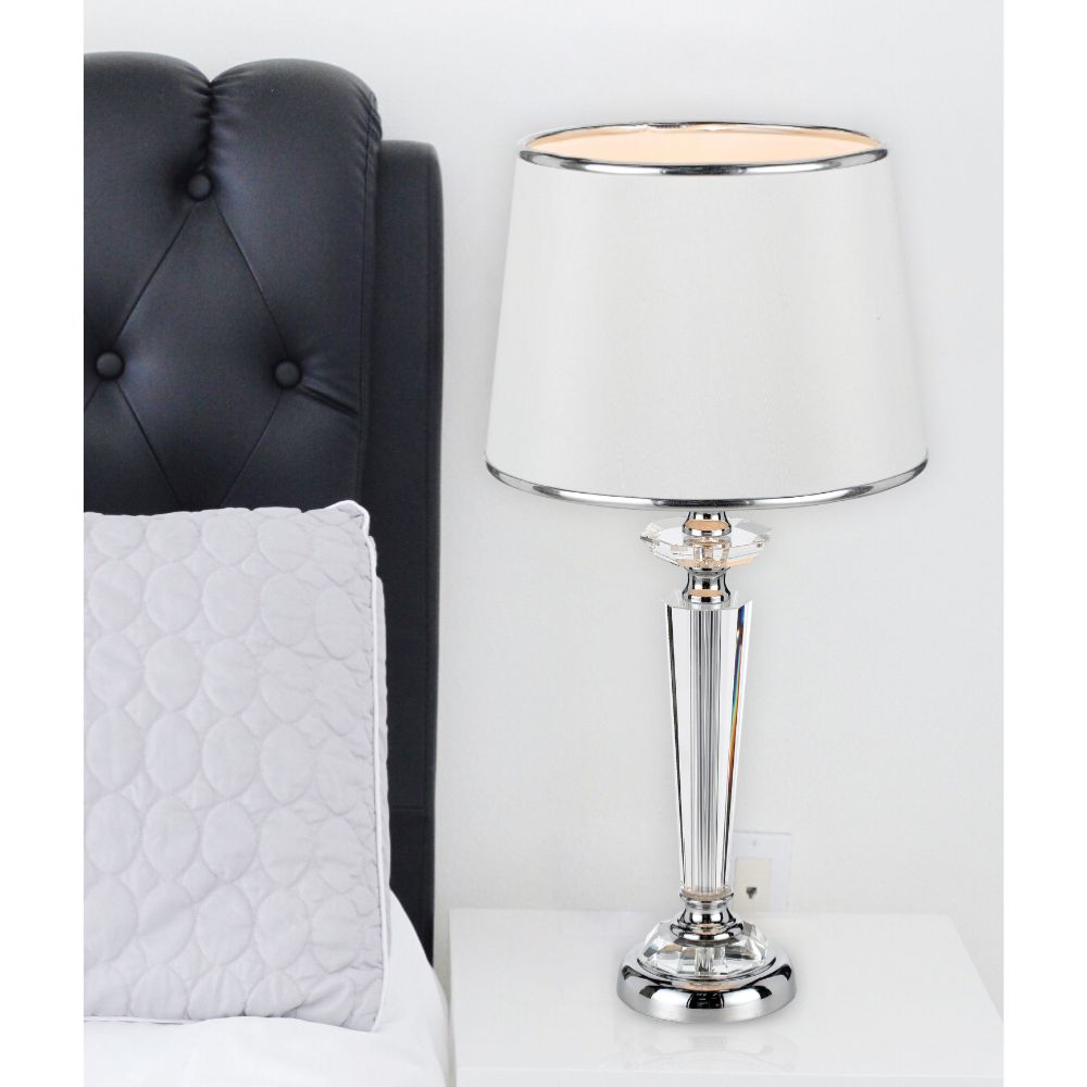 Telbix DIANA - Metal And Crystal Column Table Lamp-Telbix-Ozlighting.com.au