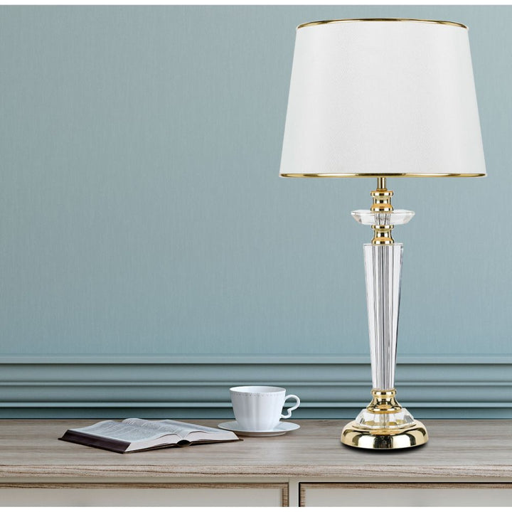 Telbix DIANA - Metal And Crystal Column Table Lamp-Telbix-Ozlighting.com.au