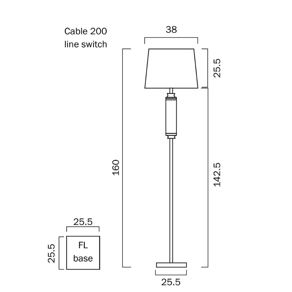 Telbix DORCEL - Metal And Glass Floor Lamp-Telbix-Ozlighting.com.au