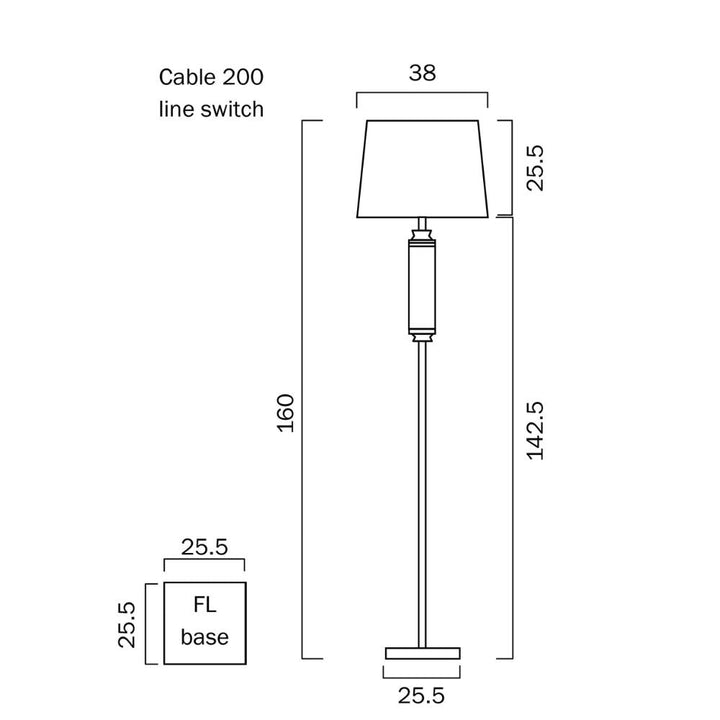 Telbix DORCEL - Metal And Glass Floor Lamp-Telbix-Ozlighting.com.au