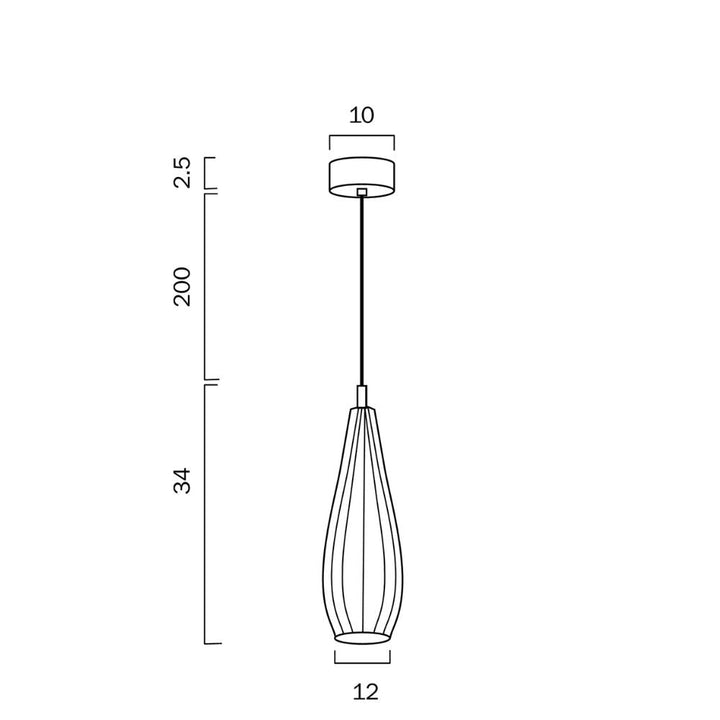 Telbix ELKIN 12 - 1 Light Pendant-Telbix-Ozlighting.com.au