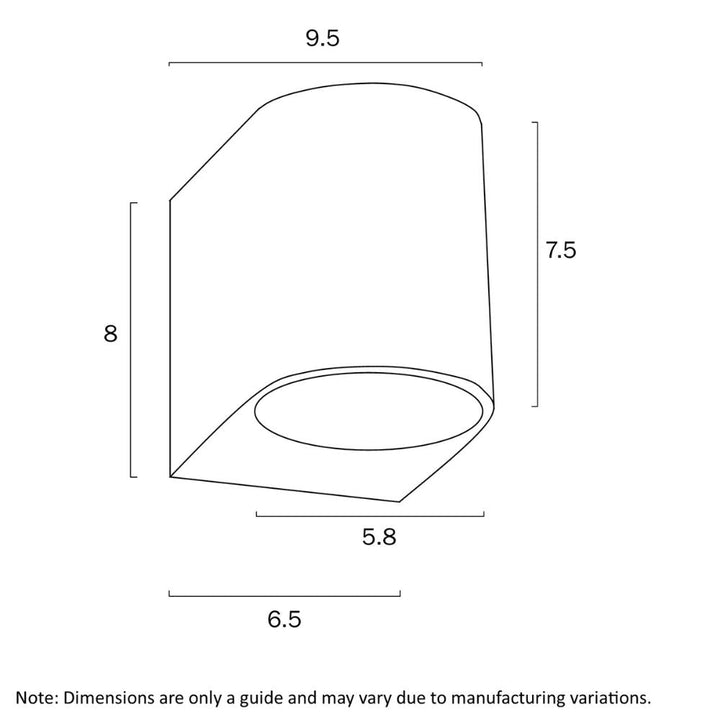 Telbix EOS EX 1 - GU10 Down Only Wall Light IP54-Telbix-Ozlighting.com.au