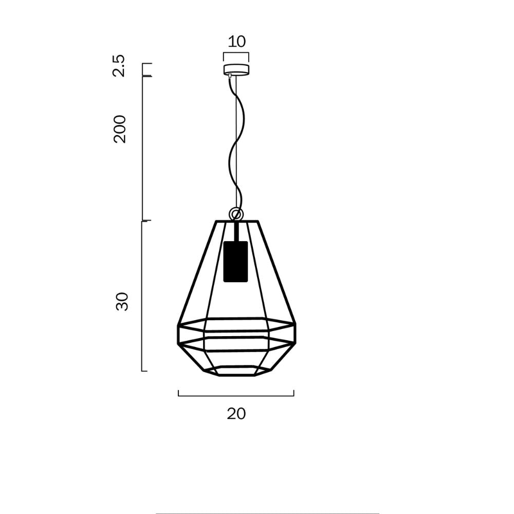 Telbix ESPADA 20 - 1 Light Pendant-Telbix-Ozlighting.com.au