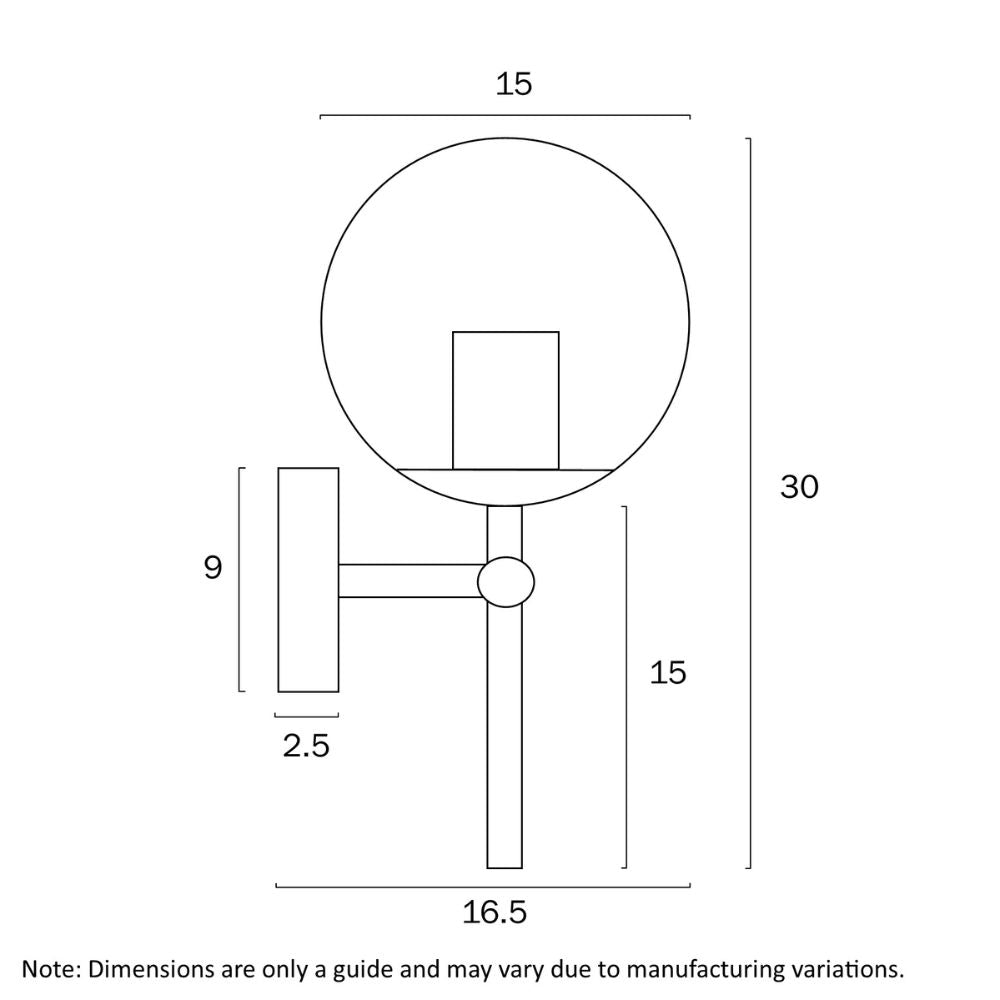 Telbix ETERNA 1 - 25W Wall Light-Telbix-Ozlighting.com.au