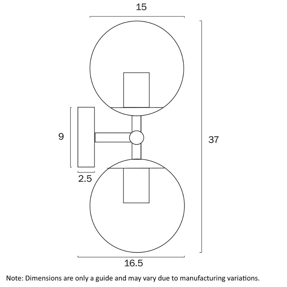 Telbix ETERNA 2 - 25W Wall Light-Telbix-Ozlighting.com.au