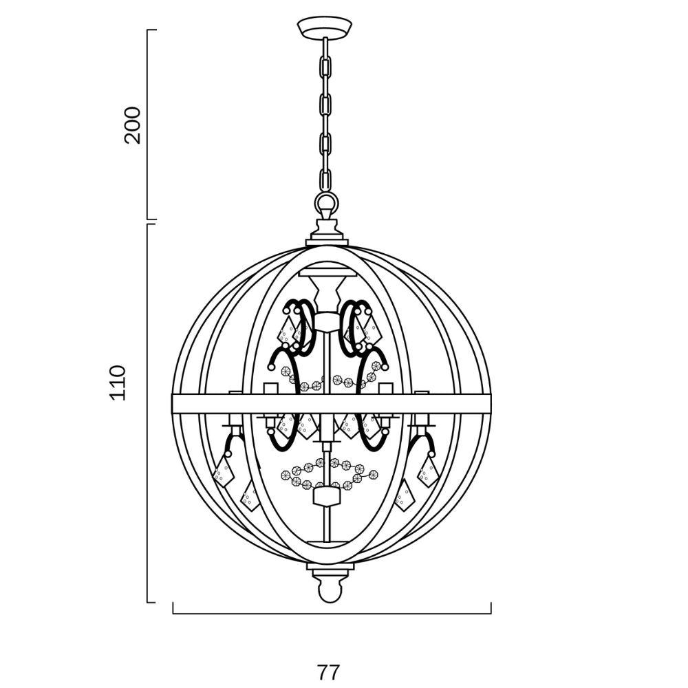 Telbix FLORIN - 8 Light Pendant-Telbix-Ozlighting.com.au