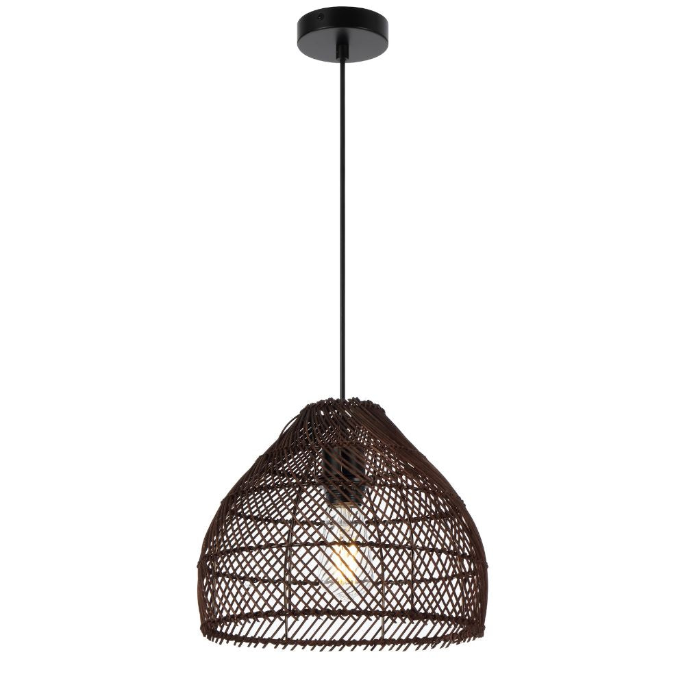 Telbix FRYA 30 - 1 Light Hand-Woven Rattan Pendant-Telbix-Ozlighting.com.au