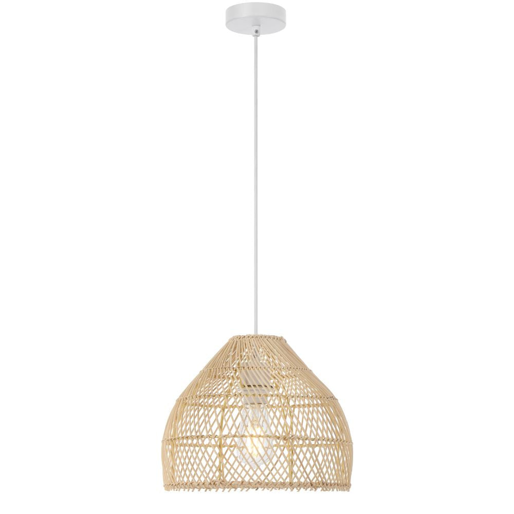 Telbix FRYA 30 - 1 Light Hand-Woven Rattan Pendant-Telbix-Ozlighting.com.au