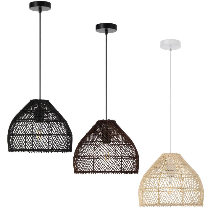 Telbix FRYA 30 - 1 Light Hand-Woven Rattan Pendant-Telbix-Ozlighting.com.au