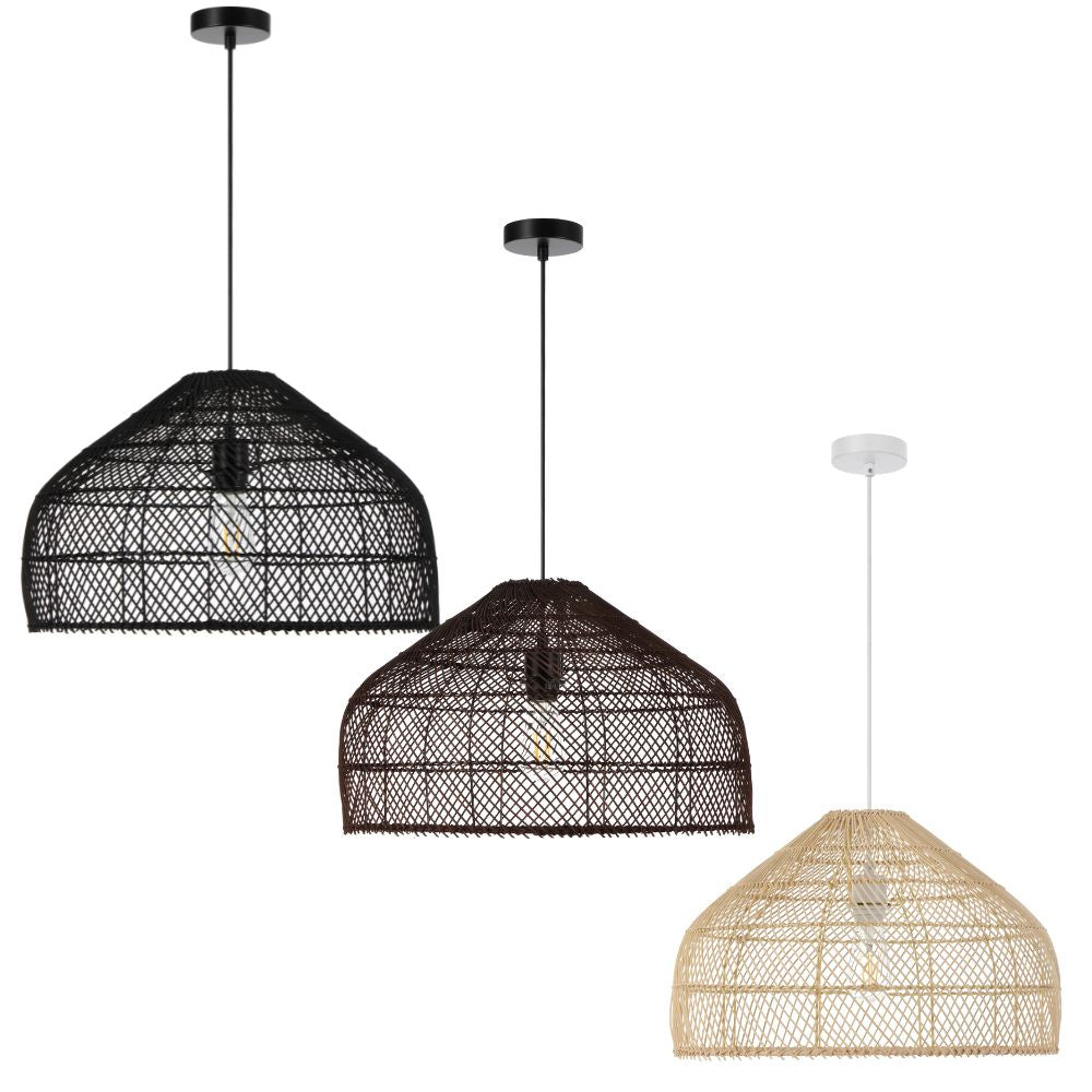 Telbix FRYA 50 - 1 Light Hand-Woven Rattan Pendant-Telbix-Ozlighting.com.au