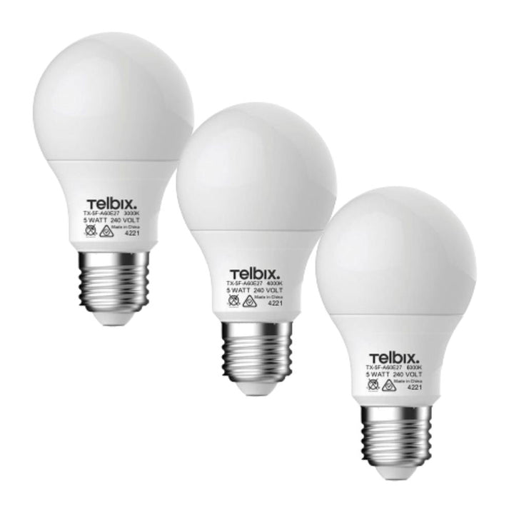 Telbix GLOBE-A60 - 5W LED GLS A60 Shape Frosted PC Globe - E27-Telbix-Ozlighting.com.au