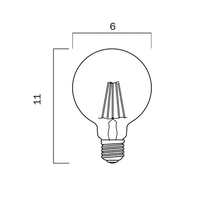 Telbix GLOBE-A60 - 8W LED Step Dimmable GLS A60 Shape Filament Clear Glass Globe 3000K - E27-Telbix-Ozlighting.com.au