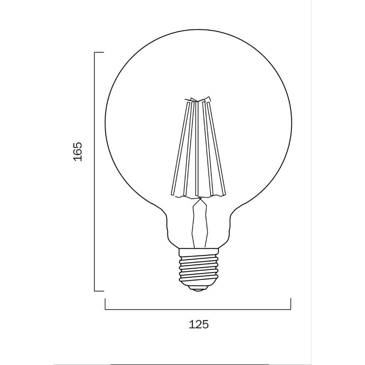 Telbix GLOBE-G125 - 8W LED Dimmable G125 Spherical Shape Filament Clear Glass Globe - E27-Telbix-Ozlighting.com.au