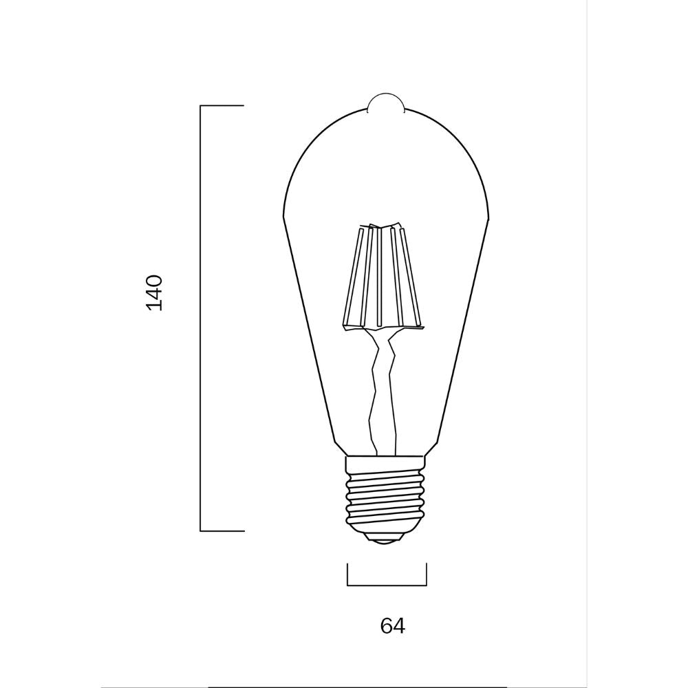 Telbix GLOBE-ST64 - 4W LED Pear ST64 Shape Amber Globe 3000K - E27-Telbix-Ozlighting.com.au