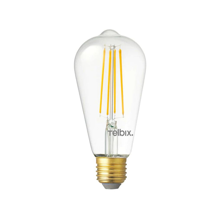 Telbix GLOBE-ST64 - 8W LED Pear ST64 Shape Clear Globe - E27-Telbix-Ozlighting.com.au