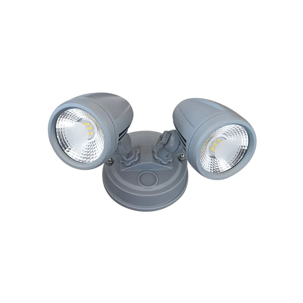 Telbix ILLUME - 20W LED Twin Head Exterior Spotlight IP44 - 5000K-Telbix-Ozlighting.com.au