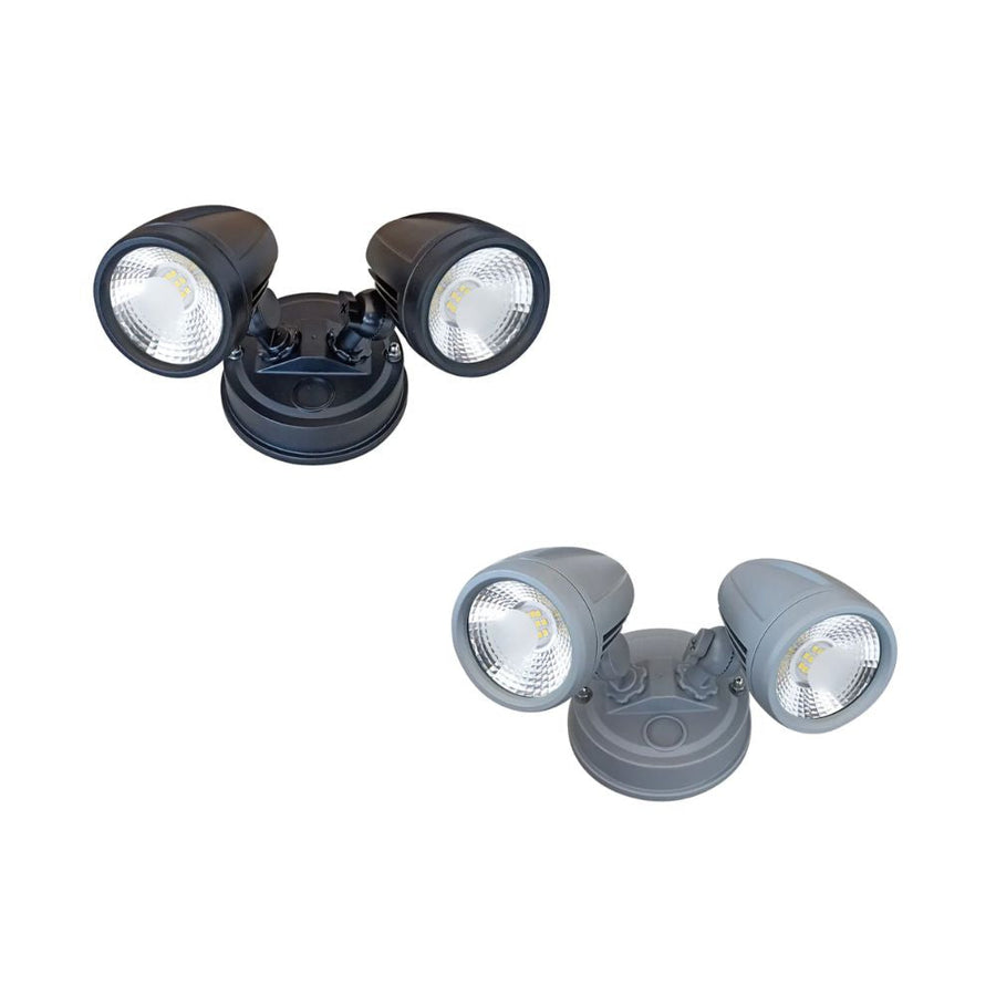 Telbix ILLUME - 20W LED Twin Head Exterior Spotlight IP44 - 5000K-Telbix-Ozlighting.com.au