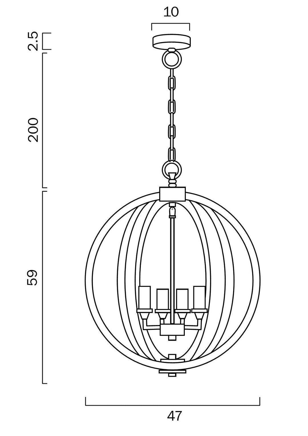 Telbix KENDALL - 4 Light Pendant-Telbix-Ozlighting.com.au