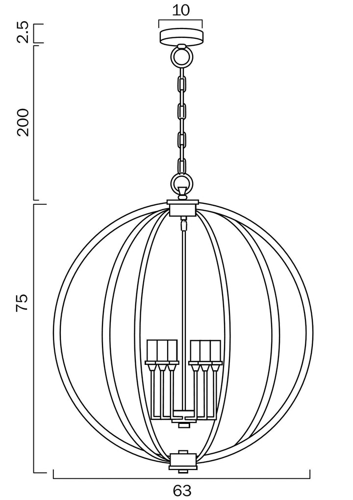 Telbix KENDALL - 6 Light Pendant-Telbix-Ozlighting.com.au