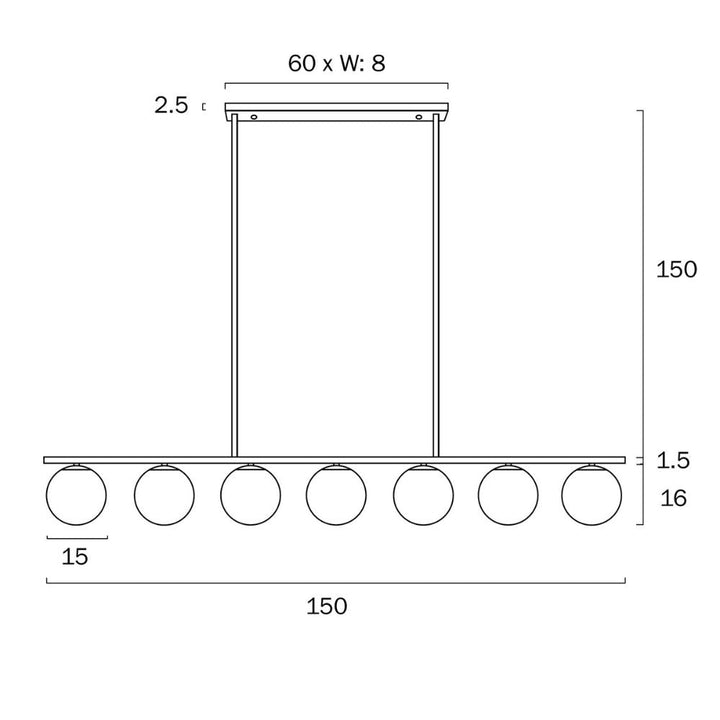 Telbix MARSTEN - 7 Light Bar Pendant-Telbix-Ozlighting.com.au